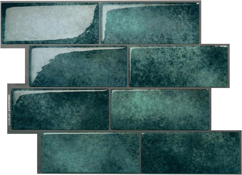 Smart Tiles بلاط خلفية لاصق وقابل للتقشير - 5 أوراق بحجم 11.56" × 8.38" - بلاط خلفية لاصق ثلاثي الأبعاد للمطبخ، الحمام، بلاط الجدران - Image 1